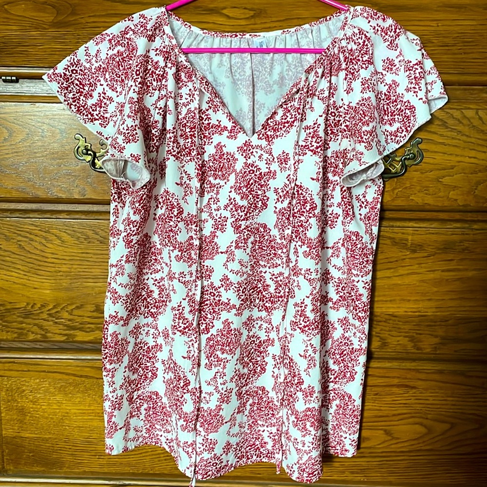 Simple Fun Flutter Sleeve Blouse size S
